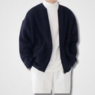 Knitted Cardigan - Men's Chunky Full Zip Up-Strickwaren-Chaps London-Navy Blue-S-Chaps London