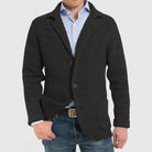 Knitted Cardigan - Men's Chunky Warm Button Up-Cardigans-Chaps London-Black-S-Chaps London
