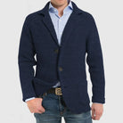 Knitted Cardigan - Men's Chunky Warm Button Up-Cardigans-Chaps London-Dark Blue-S-Chaps London