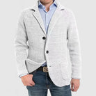Knitted Cardigan - Men's Chunky Warm Button Up-Cardigans-Chaps London-White-S-Chaps London