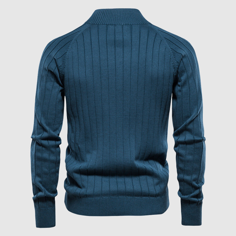 Knitted Cardigan - Men's Full Zip Up Jumper-Men's Zip Cardigan-Chaps London-Chaps London