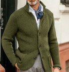 Knitted Cardigan - Men's Thick Warm Button-Up Cardigan Jacket-Cardigans-Chaps London-Army Green-S-Chaps London