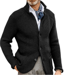 Knitted Cardigan - Men's Thick Warm Button-Up Cardigan Jacket-Cardigans-Chaps London-Black-S-Chaps London