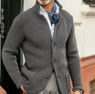 Knitted Cardigan - Men's Thick Warm Button-Up Cardigan Jacket-Cardigans-Chaps London-Grey-S-Chaps London