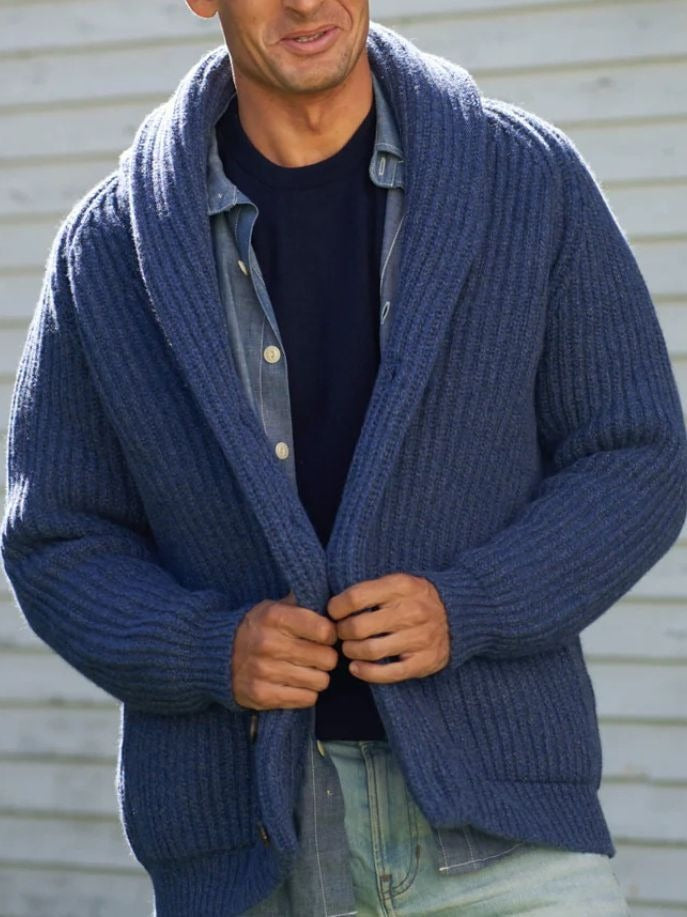 Knitted Cardigan | Thick | Button-Up | Chunky Cardigan | Men's Cardigan-Chaps London-Chaps London