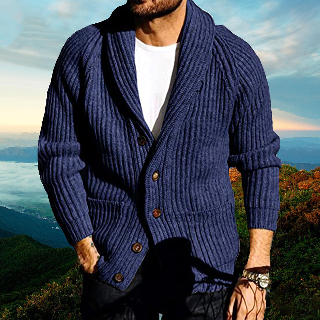 Knitted Cardigan | Thick | Button-Up | Chunky Cardigan | Men's Cardigan-Chaps London-Chaps London