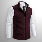 Knitted Gilet - Men's Sleeveless Wool Zip Up-Men's Knitted Vest-Chaps London-Red-S-Chaps London