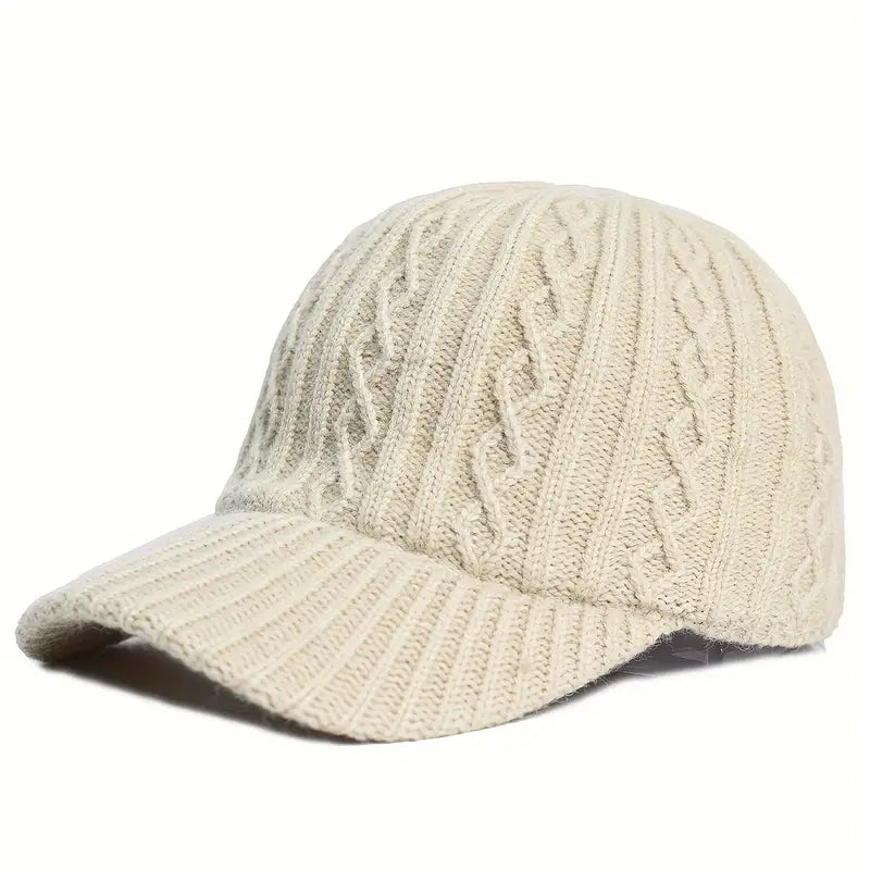 Knitted Hat - Adjustable Unisex Men's Cap-Beanies-Chaps London-Beige-Chaps London