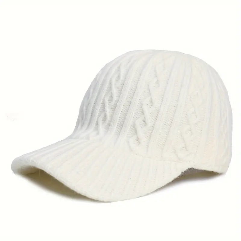 Knitted Hat - Adjustable Unisex Men's Cap-Beanies-Chaps London-White-Chaps London