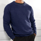 Knitted Jumper | Crew Neck | Regular Fit | Knitted Sweater | Men's Knitwear-Men Sweatshirts-Chaps London-Blue-XS-Chaps London
