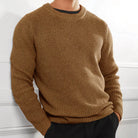 Knitted Jumper | Crew Neck | Regular Fit | Knitted Sweater | Men's Knitwear-Men Sweatshirts-Chaps London-Brown-XS-Chaps London
