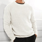 Knitted Jumper | Crew Neck | Regular Fit | Knitted Sweater | Men's Knitwear-Men Sweatshirts-Chaps London-White-XS-Chaps London