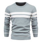 Knitted Jumper - Men's Striped Crew Neck-Strickwaren-Chaps London-Blue-S-Chaps London