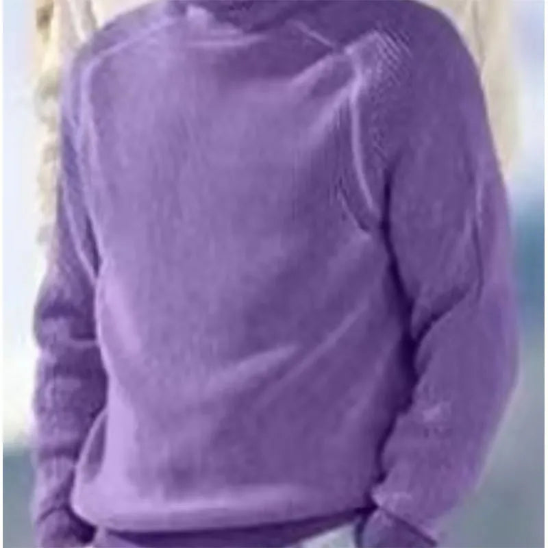 Knitted Jumper - Men's Warm Rib Knit Turtleneck Sweater-Chaps London-Purple-XS-Chaps London