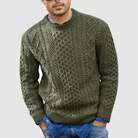 Knitted Jumper - Warm - Crew Neck - Knitted Sweater - Men's Clothing-Sweaters-Chaps London-Green-S-Chaps London