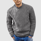 Knitted Jumper - Warm - Crew Neck - Knitted Sweater - Men's Clothing-Sweaters-Chaps London-Grey-S-Chaps London