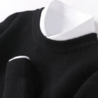 Knitted Jumper - Warm Round Neck Men's Pullover-Trui man-Chaps London-Black-S-Chaps London