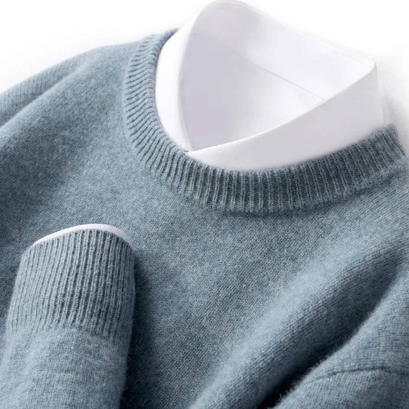 Knitted Jumper - Warm Round Neck Men's Pullover-Trui man-Chaps London-Chaps London