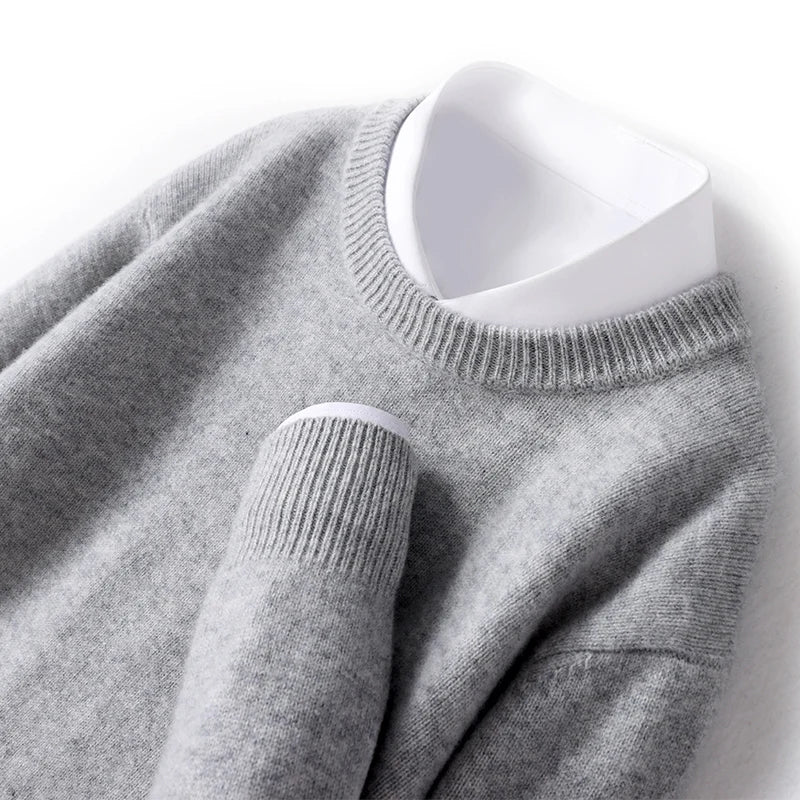 Knitted Jumper - Warm Round Neck Men's Pullover-Trui man-Chaps London-Chaps London