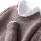 Knitted Jumper - Warm Round Neck Men's Pullover-Trui man-Chaps London-Dark Brown-S-Chaps London