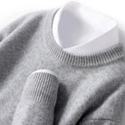 Knitted Jumper - Warm Round Neck Men's Pullover-Trui man-Chaps London-Light Gray-S-Chaps London