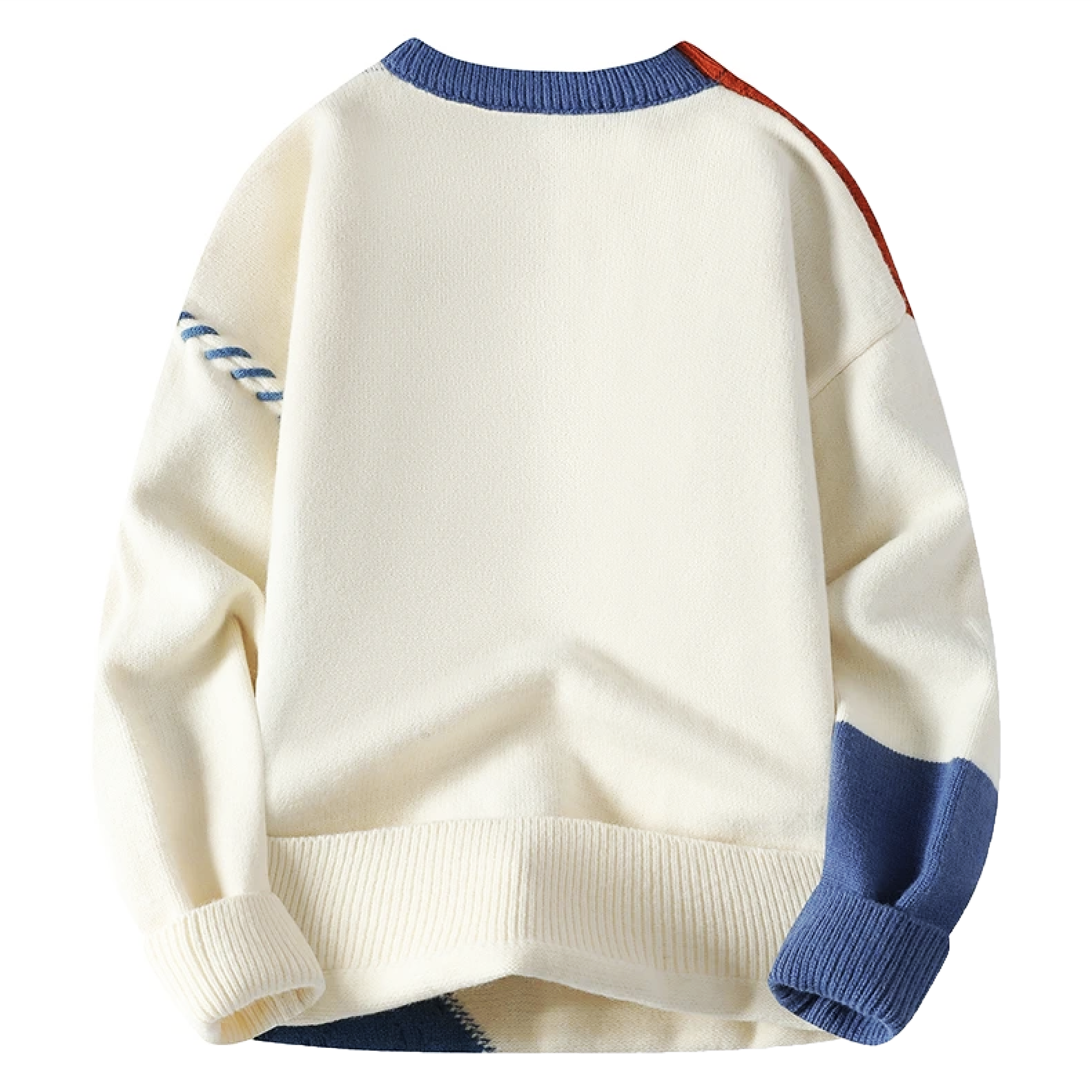 Knitted Sweater - Patchwork - Loose Fit - Pullover Sweater - Men's Knitted Jumper-Men's Long Sleeves-Chaps London-Chaps London