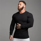 Knitted Sweater - Rib Knit - Long Sleeve - Slim Fit Jumper - Men's Jumper-Trui man-Chaps London-Black-M-Chaps London
