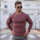Knitted Sweater - Rib Knit - Long Sleeve - Slim Fit Jumper - Men's Jumper-Trui man-Chaps London-Red-M-Chaps London