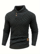 Knitted Sweater | Roll Neck | Chunky | Knitted Jumper | Men's Clothing-Men's Knitted Sweater-Chaps London-Black-S-Chaps London