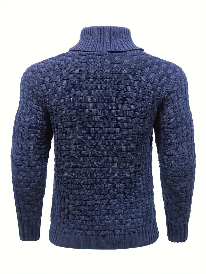 Knitted Sweater | Roll Neck | Chunky | Knitted Jumper | Men's Clothing-Men's Knitted Sweater-Chaps London-Chaps London