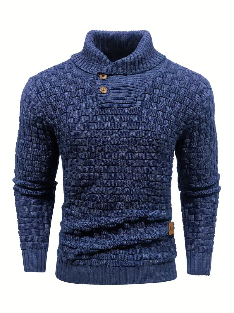 Knitted Sweater | Roll Neck | Chunky | Knitted Jumper | Men's Clothing-Men's Knitted Sweater-Chaps London-Chaps London