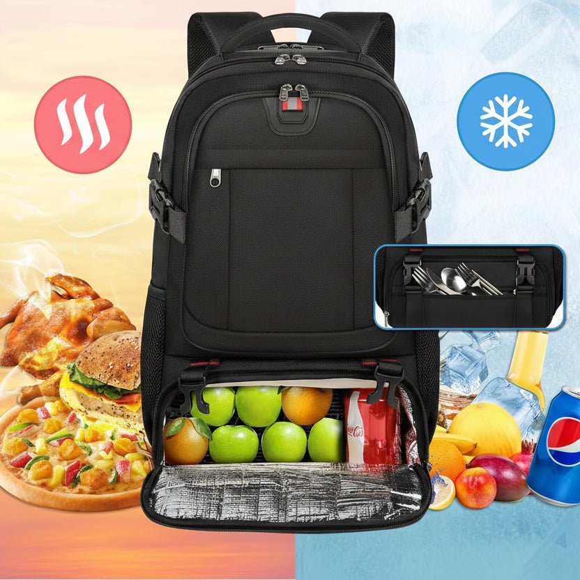 Laptop Travel Rucksack | Insulated Food Compartment | USB Port | 50L-Backpack-Chaps London-Chaps London