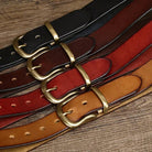 Leather Belt - Men's Full Grain Antique Brass Buckle-Men's Belt-Chaps London-Chaps London