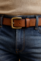 Leather Belt - Men's Hand Dyed Brass Buckle-Men's Belt-Chaps London-Chaps London