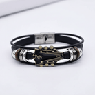 Leather Bracelet - Men's Guitar String Design Adjustable-Bracelet-Chaps London-Chaps London
