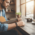 Leather Bracelet - Men's Guitar String Design Adjustable-Bracelet-Chaps London-Chaps London