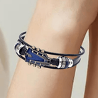 Leather Bracelet - Men's Guitar String Design Adjustable-Bracelet-Chaps London-Chaps London