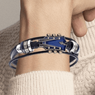 Leather Bracelet - Men's Guitar String Design Adjustable-Bracelet-Chaps London-Chaps London