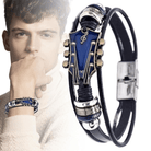 Leather Bracelet - Men's Guitar String Design Adjustable-Bracelet-Chaps London-Chaps London
