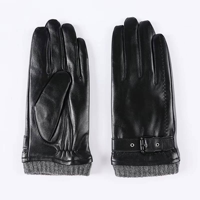 Leather Gloves - Men's Sheepskin Wool Lined Touchscreen-Men's Gloves-Chaps London-Chaps London