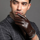 Leather Gloves - Men's Sheepskin Wool Lined Touchscreen-Men's Gloves-Chaps London-Chaps London