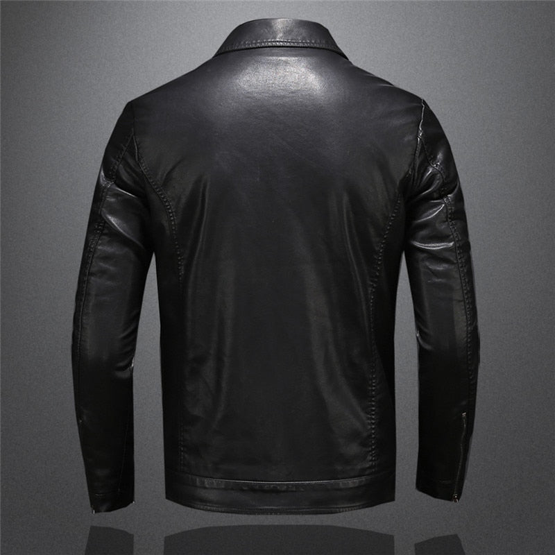 Leather Jacket - Men's Black Vegan Leatherette Jacket-Men's Leather Jacket-Chaps London-Chaps London