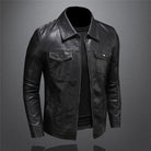 Leather Jacket - Men's Black Vegan Leatherette Jacket-Men's Leather Jacket-Chaps London-Chaps London