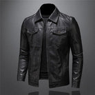 Leather Jacket - Men's Black Vegan Leatherette Jacket-Men's Leather Jacket-Chaps London-Chaps London