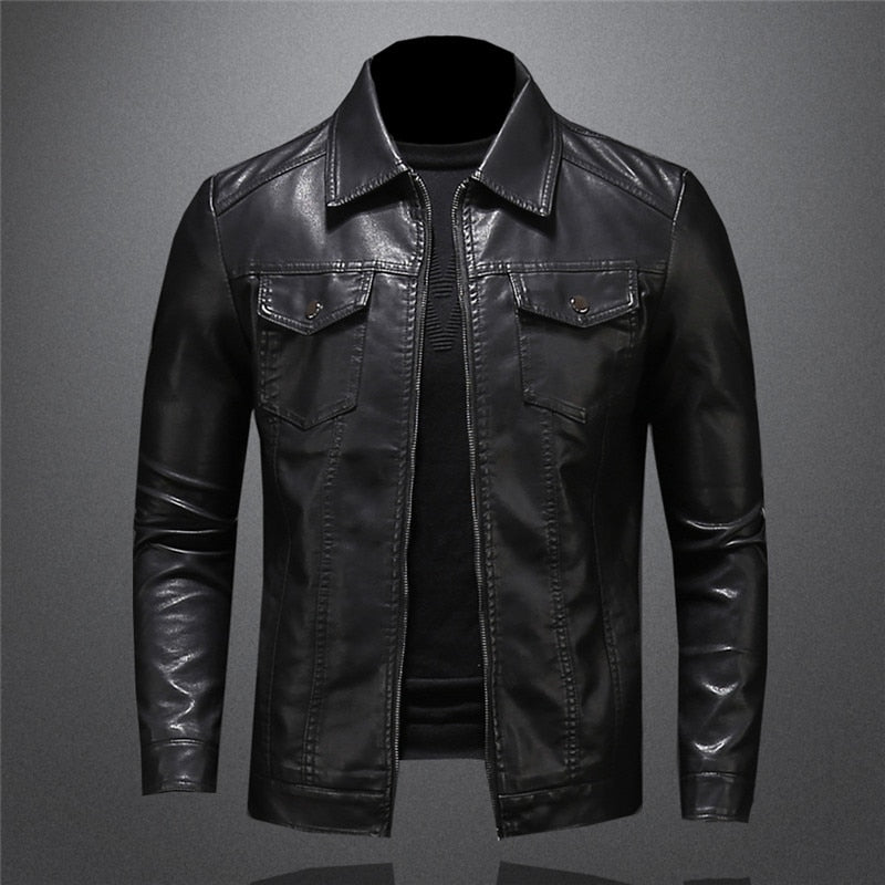 Leather Jacket - Men's Black Vegan Leatherette Jacket-Men's Leather Jacket-Chaps London-XS-Chaps London