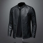 Leather Jacket - Men's Zip-Up Moto Biker Jacket-Coats & Jackets-Chaps London-Chaps London