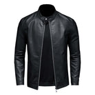 Leather Jacket - Men's Zip-Up Moto Biker Jacket-Coats & Jackets-Chaps London-Chaps London