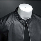 Leather Jacket - Men's Zip-Up Moto Biker Jacket-Coats & Jackets-Chaps London-Chaps London