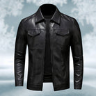 Leather Jacket - Men's stretch leather zipper jacket-Coats & Jackets-Chaps London-Chaps London