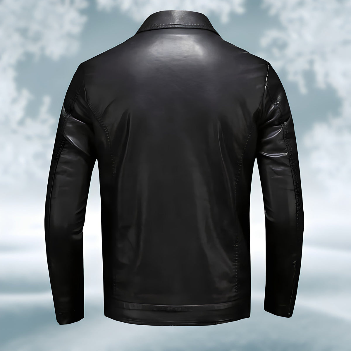 Leather Jacket - Men's stretch leather zipper jacket-Coats & Jackets-Chaps London-Chaps London
